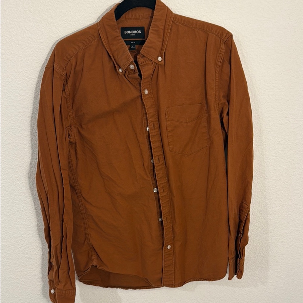 Bonobos Brown Corduroy Casual Button Down Shirt